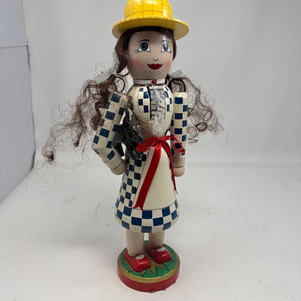 Vintage Kurt S Adler Wizard of Oz Dorothy Nutcracker Wooden Ruby Slippers 14"